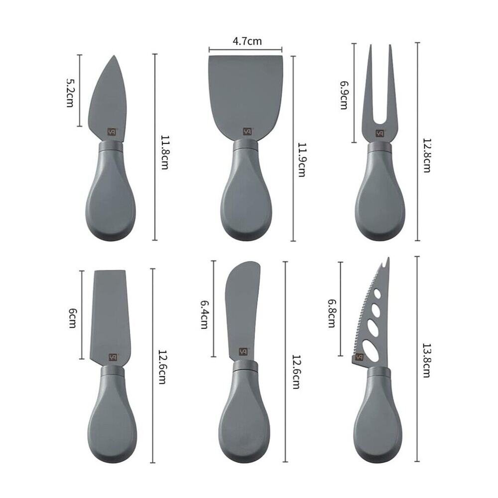 Premium Stainless Steel Cheese Tool Set 6 Pc‎ Charcuterie Knives Slicer Cutter - Picture 3 of 8